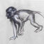 Crayon, 36x25, singes, 2018